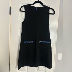 Sanctuary Black Mini Dress with Blue Zipper Details